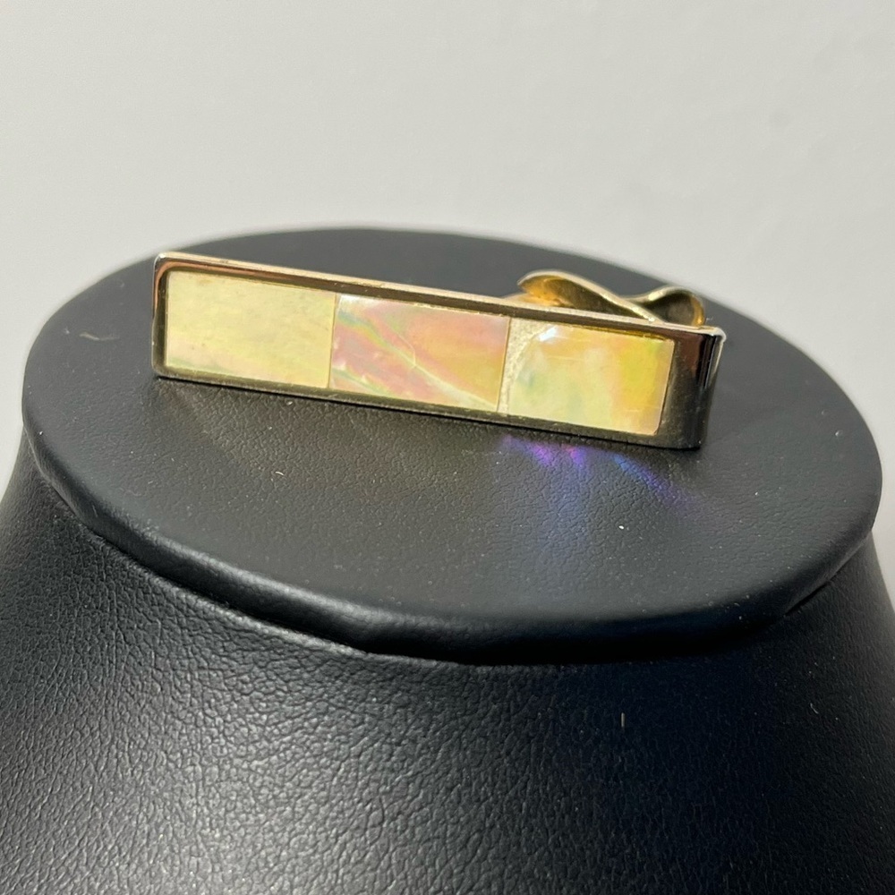 Vintage Gold-tone and Opal tie clip